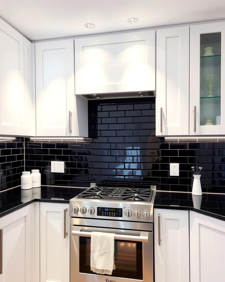 Bold Black Backsplash - 25 Modern Kitchen Backsplash Ideas