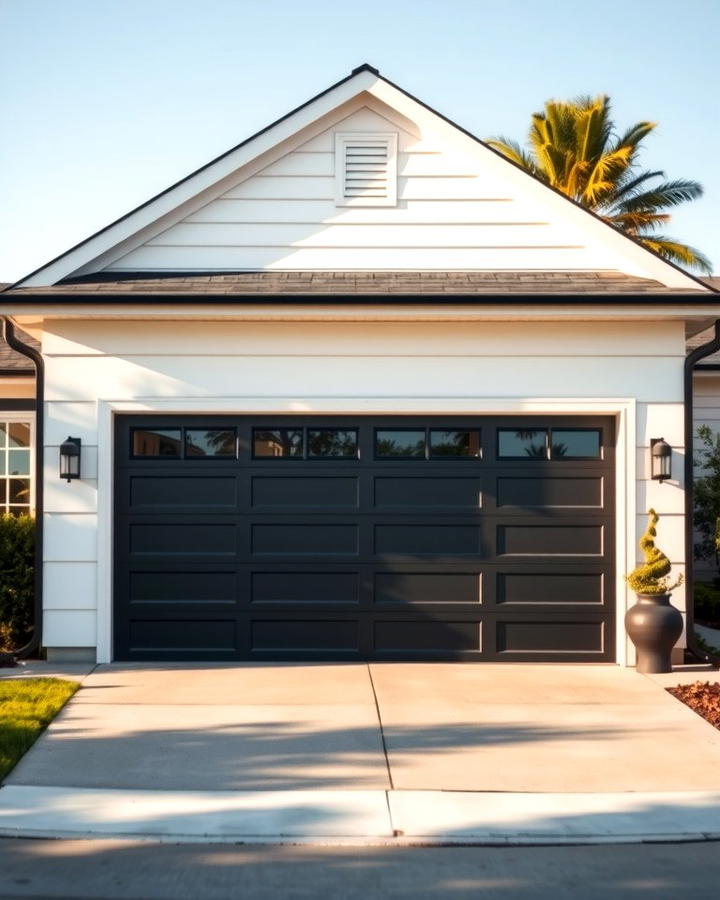 Bold Black Garage Door for a Sophisticated Statement - 30 single story white house black trim