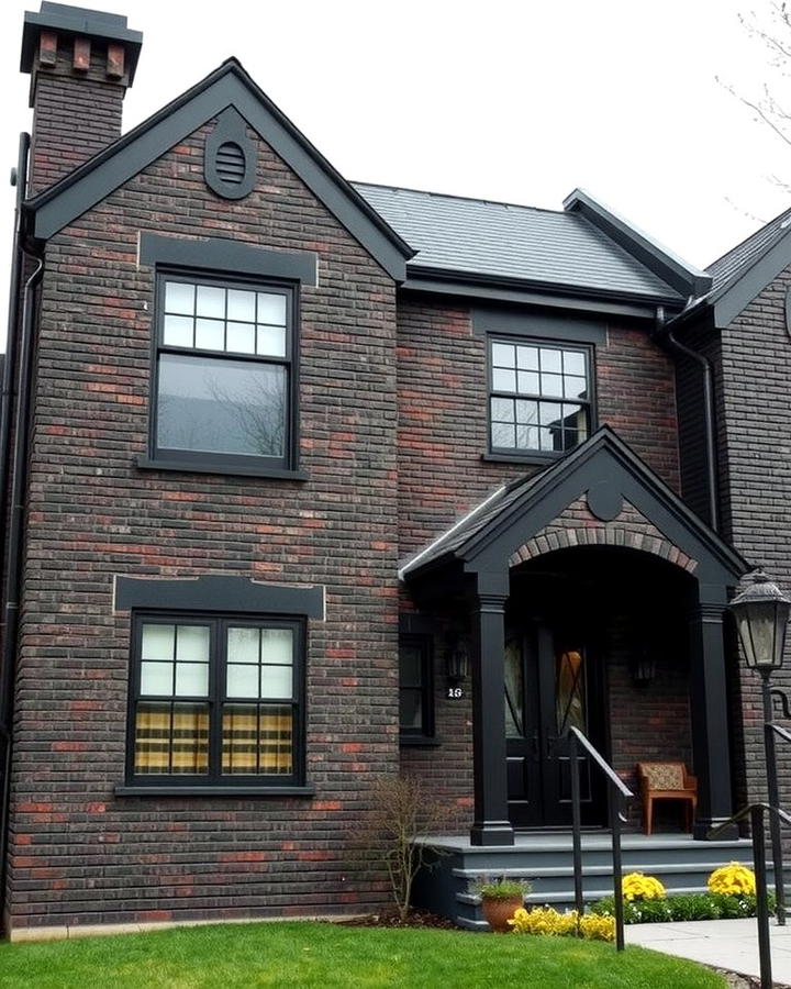 Bold Black Painted Brick - 25 Painted Brick Houses