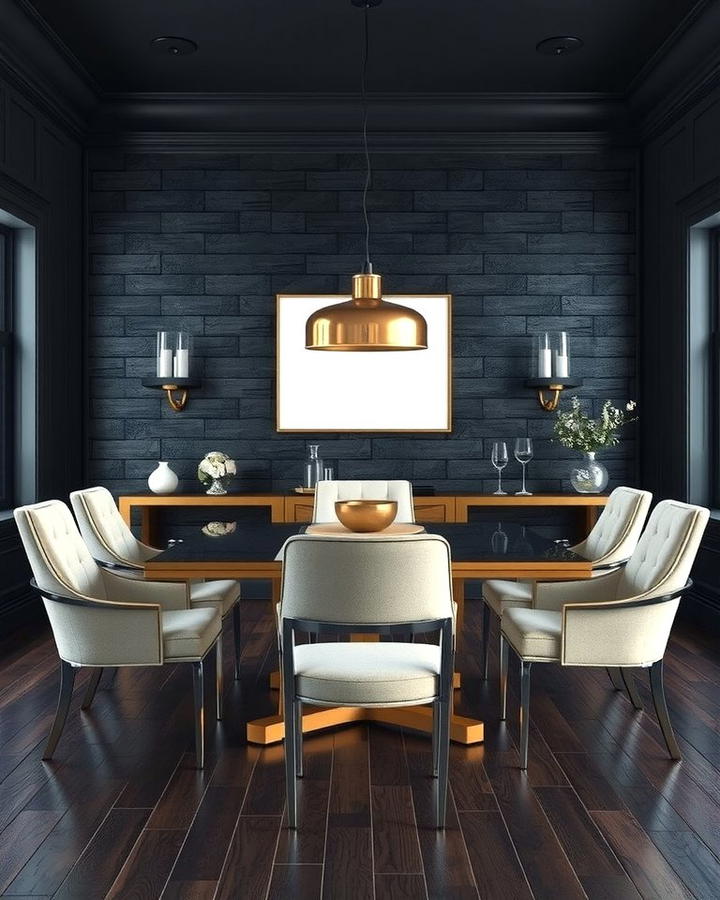 Bold Black Shiplap Accent Wall - 25 Shiplap Dining Room Wall Ideas