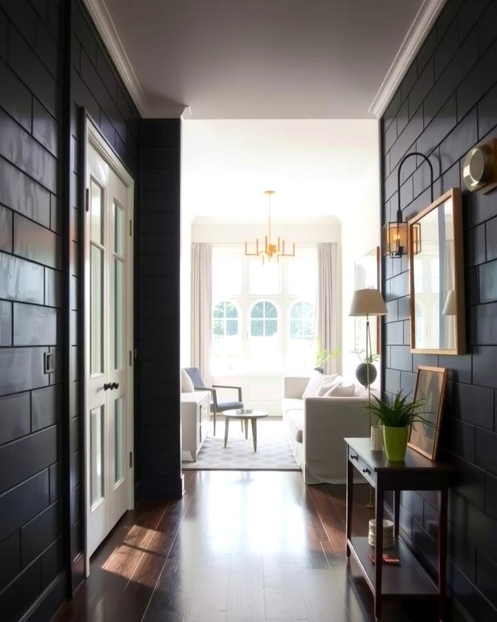 Bold Black Shiplap Accent - 25 Shiplap Wall Entryway Ideas