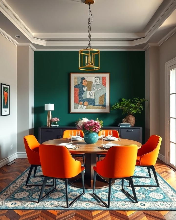 Bold Color Accents in Dining Rooms - 25 Modern Dining Room Ideas