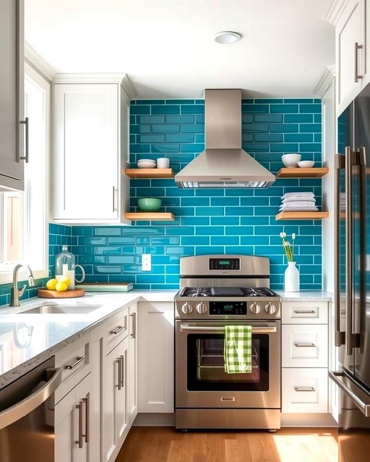 Bold Color Splash - 25 Modern Kitchen Backsplash Ideas