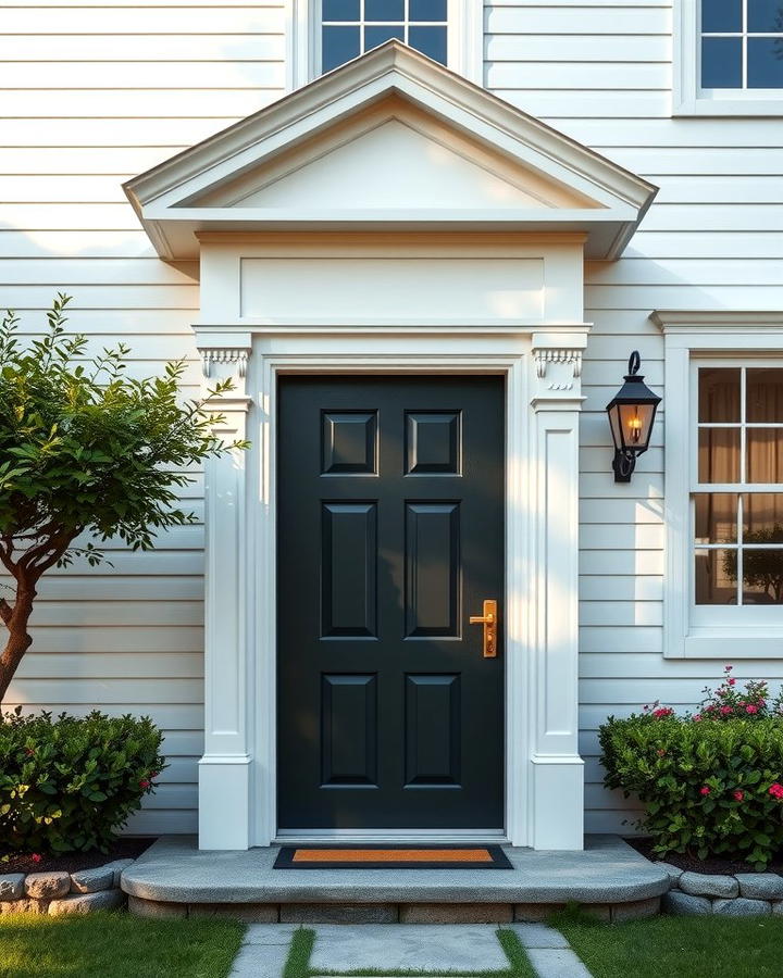 Bold Contrast in Entryways - 25 White House Ideas With Black Doors