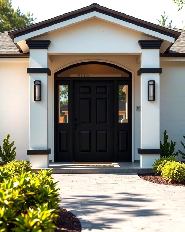 Bold Entryway Black Doors Against White Exteriors - 30 single story white house black trim