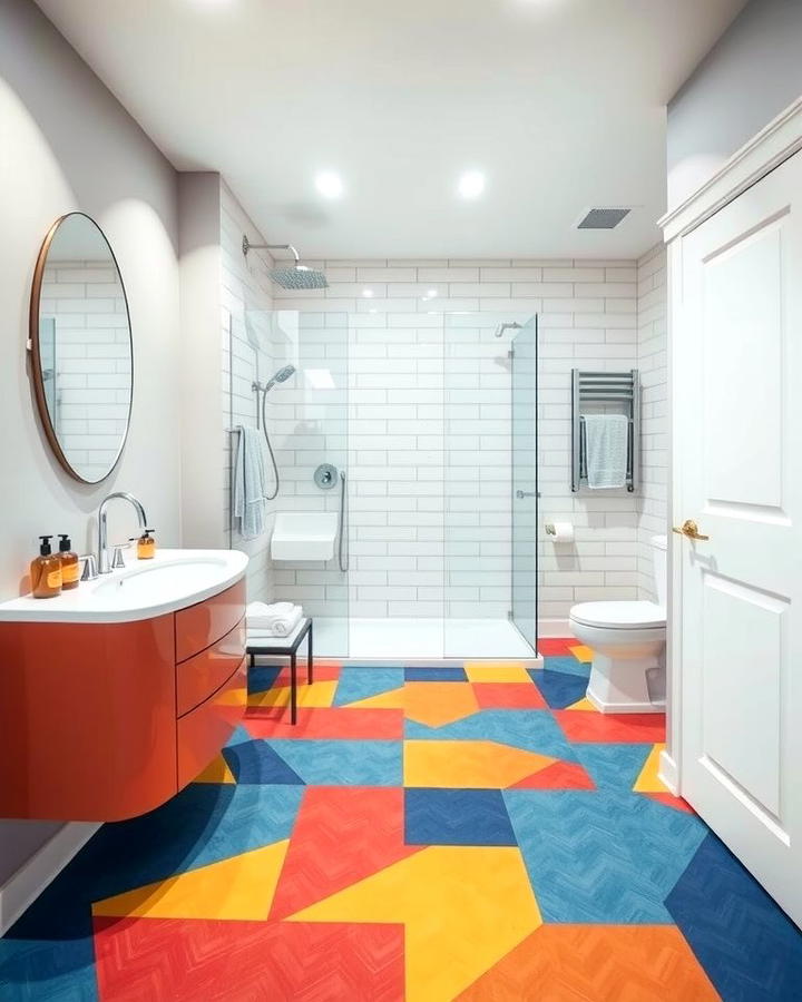 Bold Floor Tiles for Style - 25 Teen Bathroom Ideas