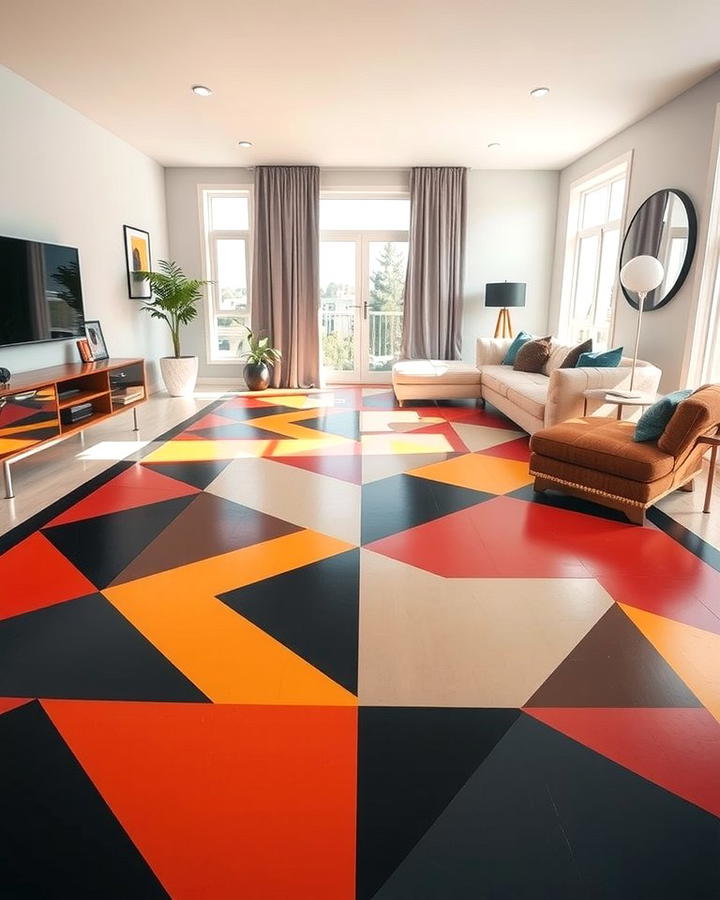 Bold Geometric Patterns - 25 Painted Floor Ideas