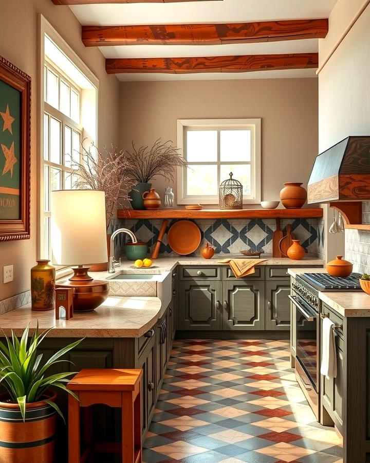 Bold Geometric Patterns - 25 Southwestern Kitchen Ideas