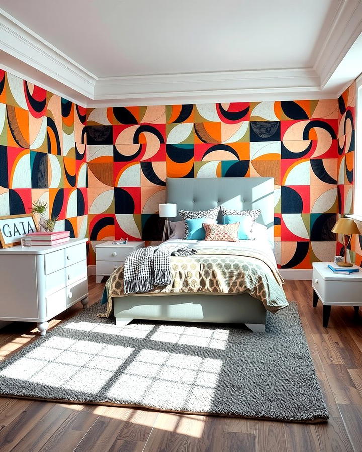 Bold Geometric Patterns - 30 80s Bedroom Ideas