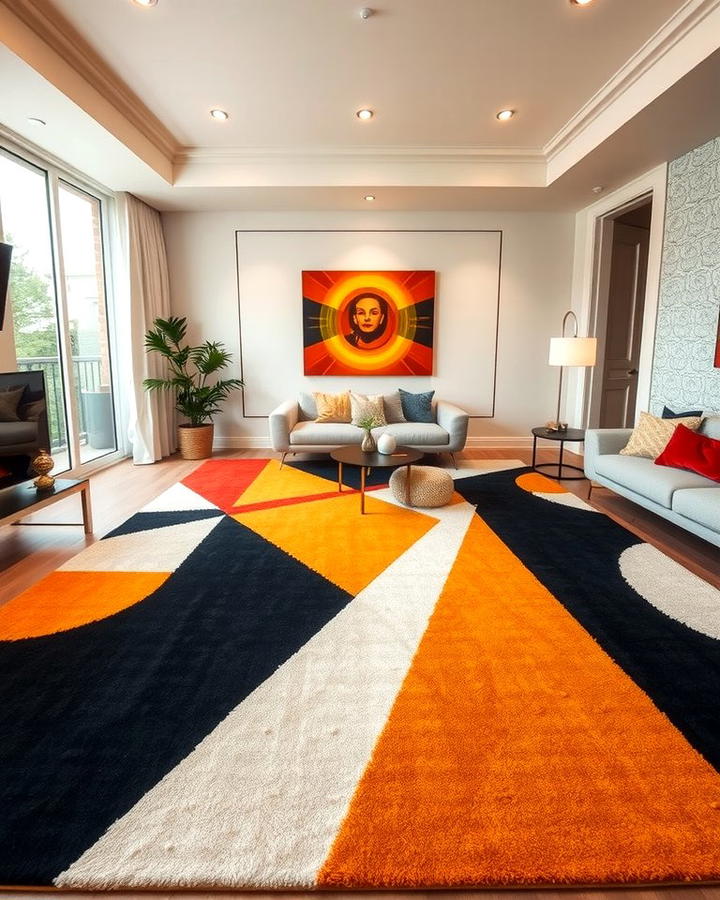 Bold Geometric Patterns - 30 Living Room Rug Ideas