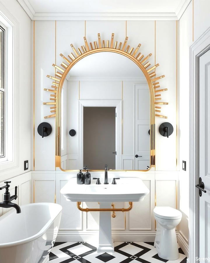 Bold Mirror Designs - 30 Art Deco Bathroom Ideas