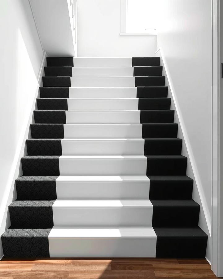 Bold Monochromatic Designs - 25 Stair Runner Ideas