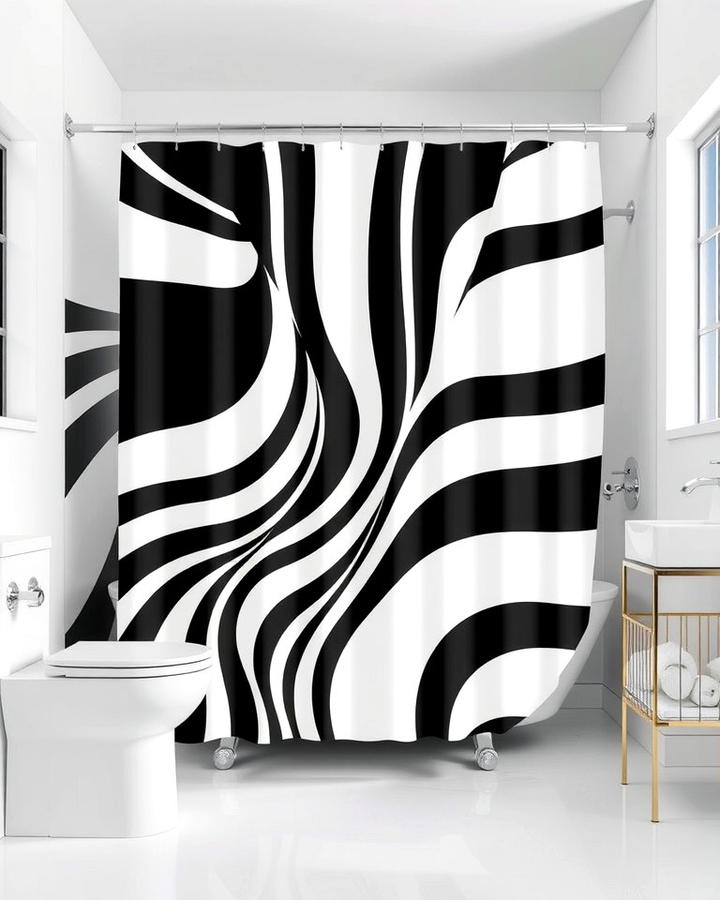 Bold Monochrome for Striking Simplicity - 25 Shower Curtain Ideas