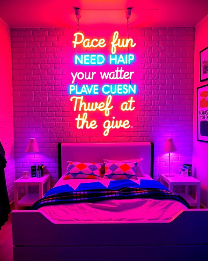 Bold Neon Lighting - 30 80s Bedroom Ideas