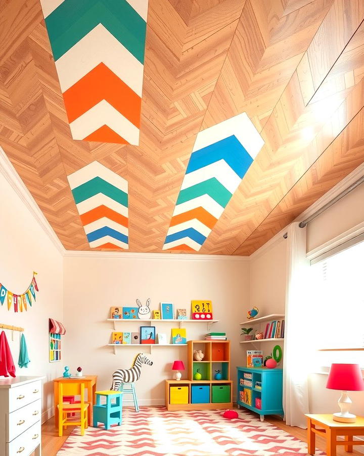 Bold Patterns with Painted Plywood Designs - 25 Plywood Ceiling Ideas