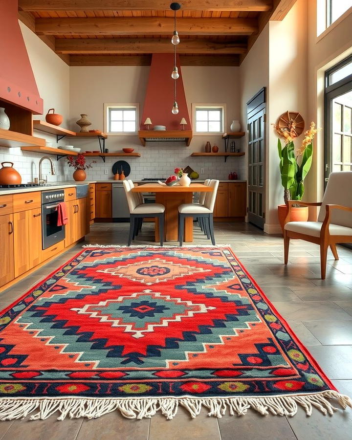 Bold Southwestern Rugs - 25 Southwestern Kitchen Ideas