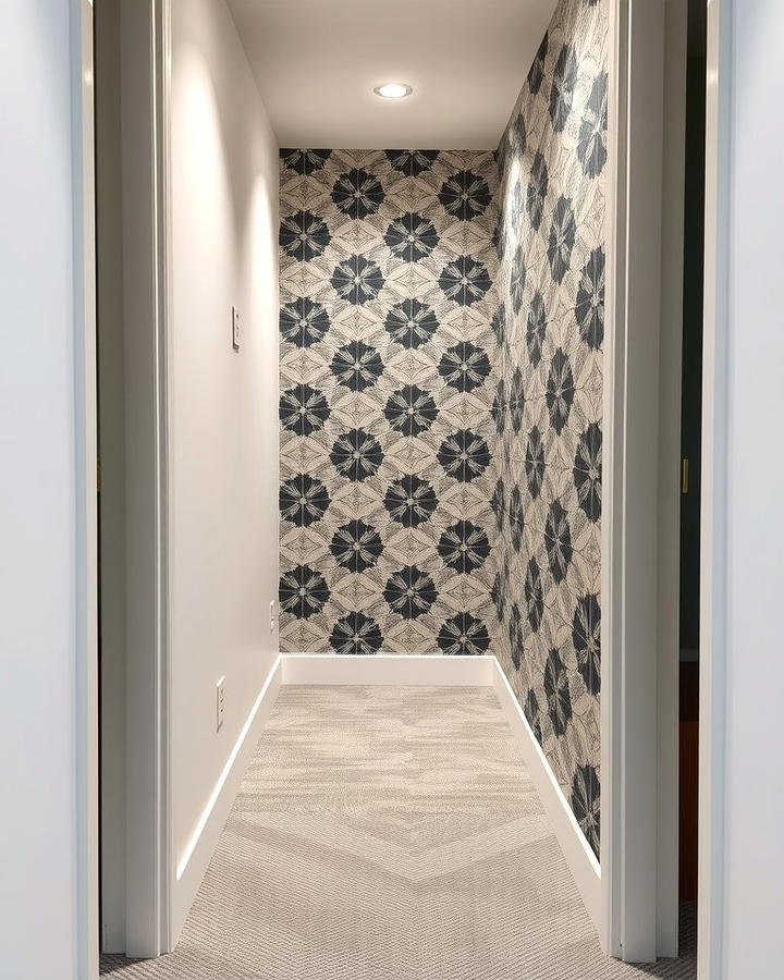 Bold Wallpaper Accents - 25 Narrow Hallway Ideas