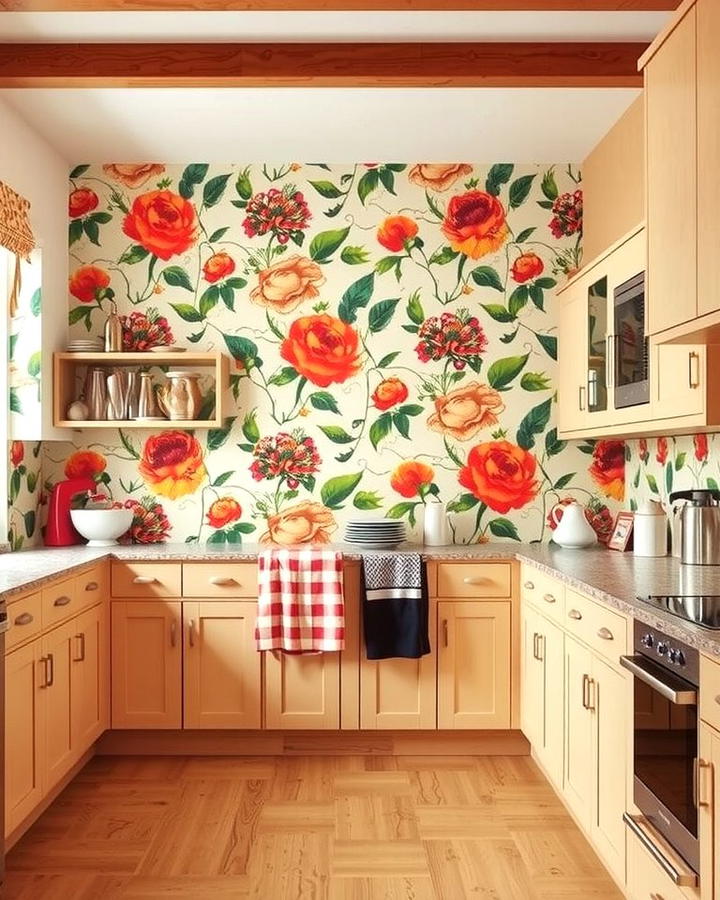 Bold Wallpaper - 30 70s Kitchen Ideas