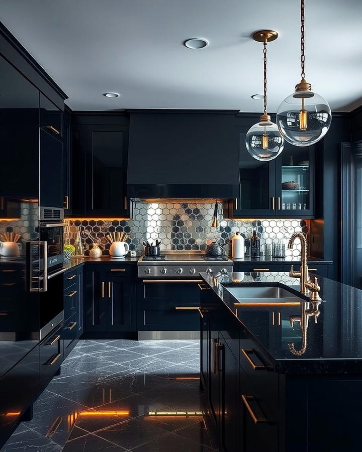 Bold and Dramatic Statement - 30 kitchens with blue countertops