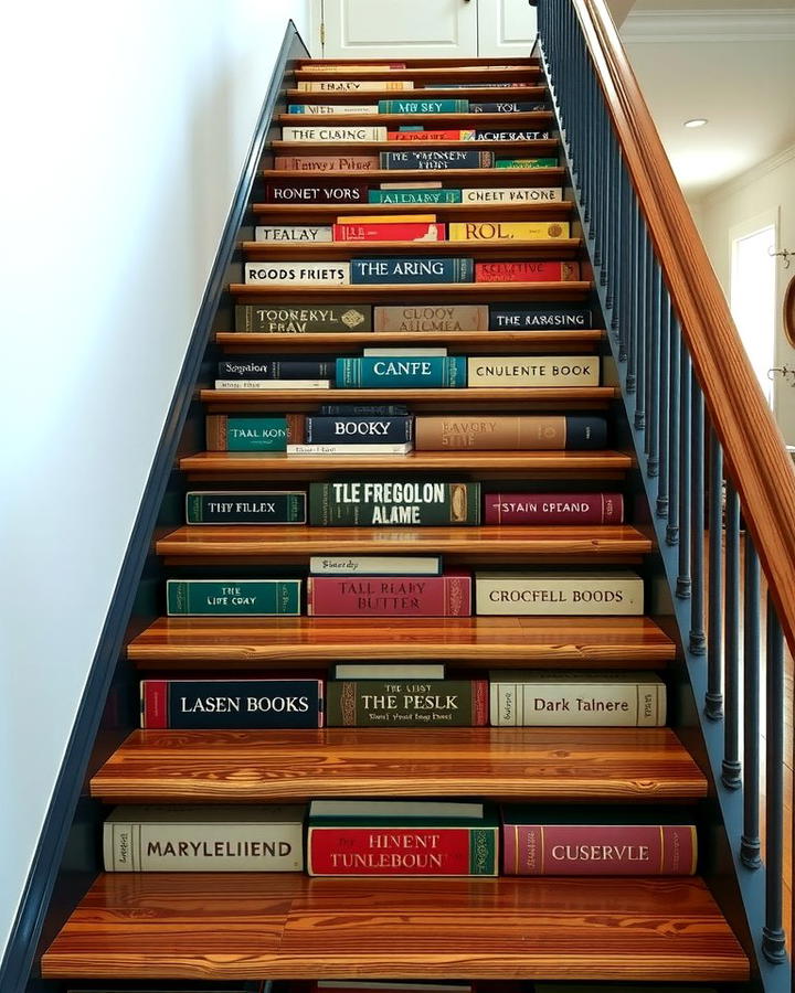 Book Spine Replicas - 25 Stair Riser Ideas