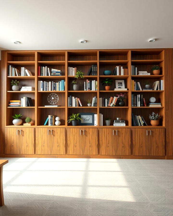 Bookcase Wall - 25 Office Accent Wall Ideas