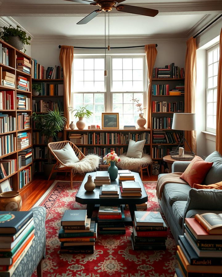 Books as Decorative Elements - 30 Bohemian Maximalist Decor Ideas