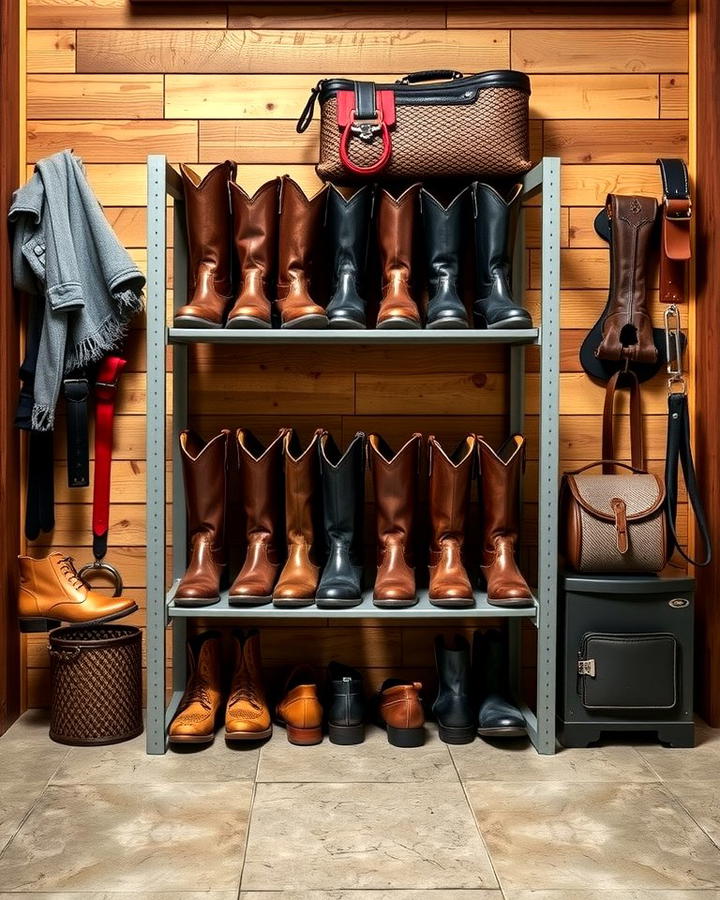 Boot Storage Rack - 30 Tack Room Ideas