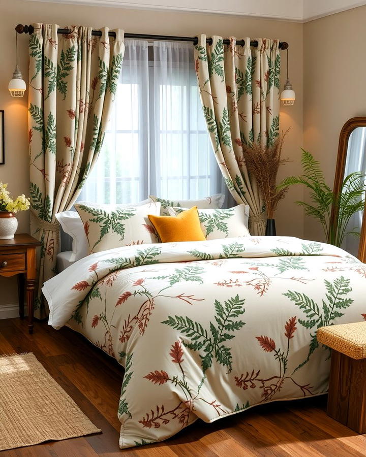 Botanical Prints on Fabrics - 30 Forest Themed Bedroom Ideas