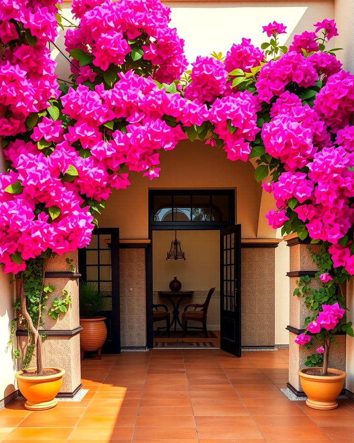 Bougainvillea Arches - 25 spanish style patio ideas