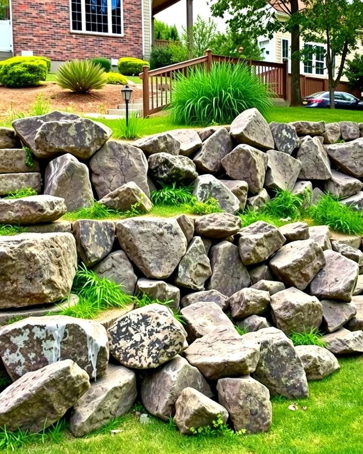 Boulder Retaining Walls - 25 Rock Landscaping Ideas