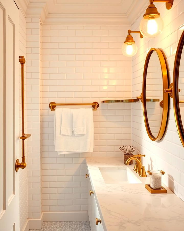 Brass Fixtures for Warmth and Sophistication - 25 Traditional Bathroom Ideas