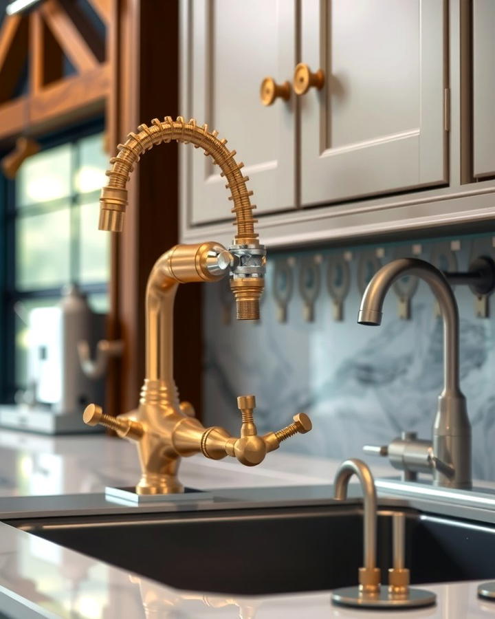 Brass Fixtures for a Luxe Industrial Touch - 25 Steampunk Interior Design Ideas