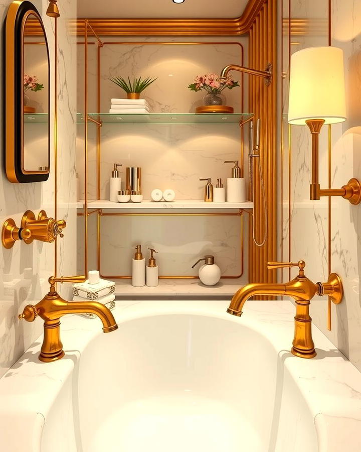 Brass Fixtures - 25 Vintage Bathroom Ideas