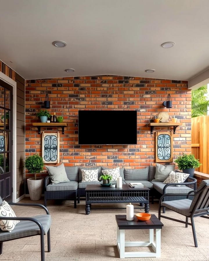 Brick Accent Walls - 25 Patio Wall Ideas