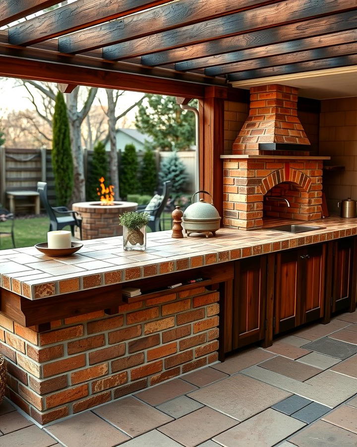 Brick Countertops for Rustic Charm - 25 Outdoor Countertop Ideas