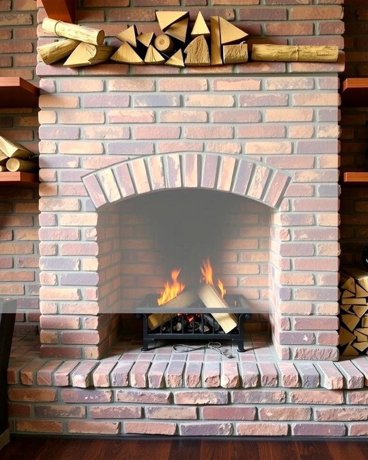 Brick Fireplace with Built In Wood Storage - 25 Rustic Living Room With a Brick Fireplace Ideas