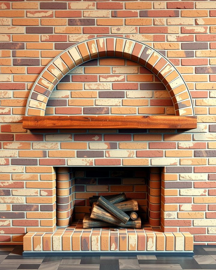 Brick Fireplace with Contrasting Grout - 25 Rustic Brick Fireplace Ideas