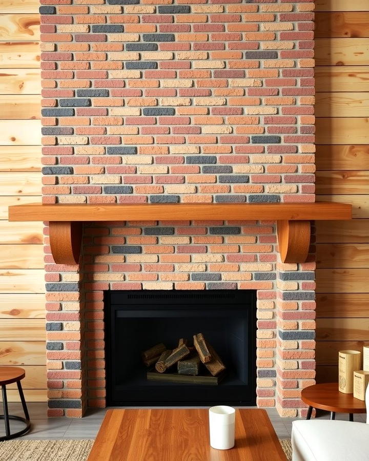 Brick Fireplace with Shiplap Surround - 25 Rustic Living Room With a Brick Fireplace Ideas