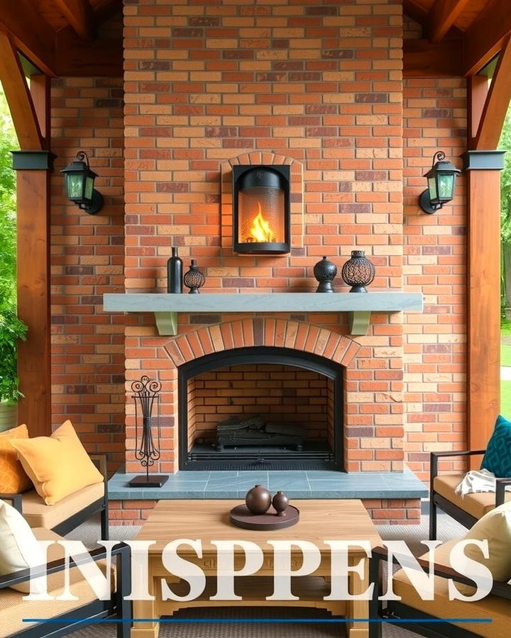 Brick Fireplace with a Classic Twist - 25 Outdoor Corner Fireplace Ideas