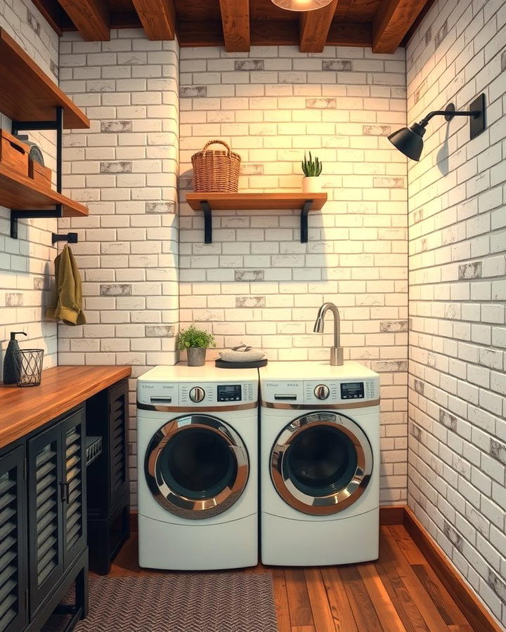 Brick Look Tiles - 30 Laundry Room Tile Ideas