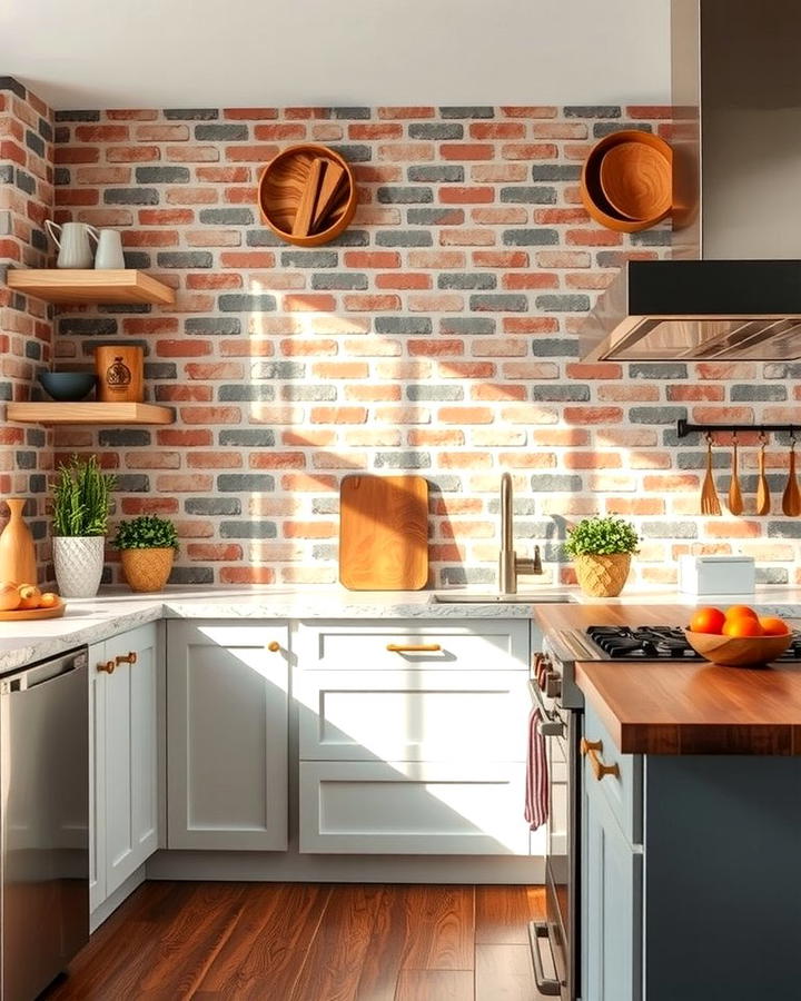 Brick Veneer - 25 Modern Kitchen Backsplash Ideas