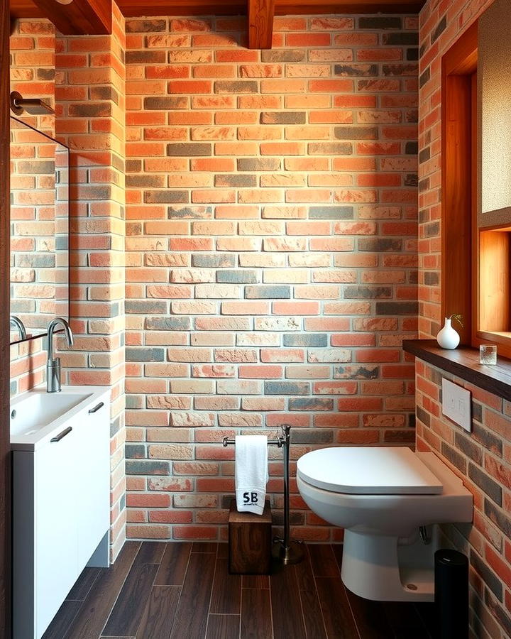 Brick Walls - 25 Rustic Bathroom Ideas