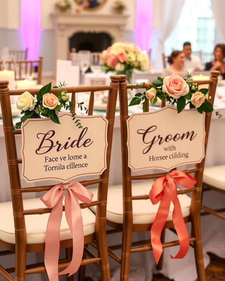 Bride and Groom Chair Signs - 30 Wedding Sign Ideas