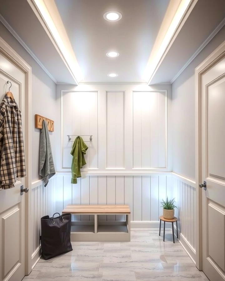 Bright Lighting to Enhance Small Spaces - 25 Small Mudroom Ideas