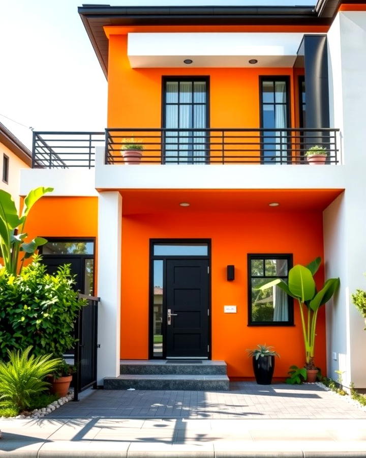 Bright Tangerine for a Bold Modern Statement - 25 Orange House Exterior Ideas