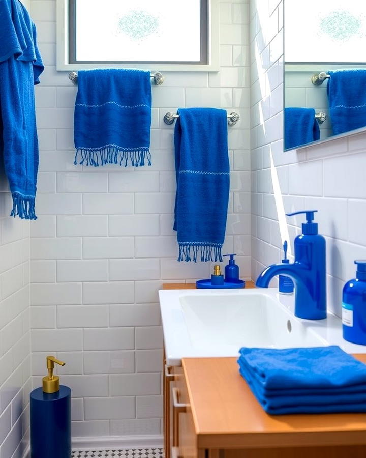 Bright Towels and Accessories - 30 Colorful Bathroom Ideas