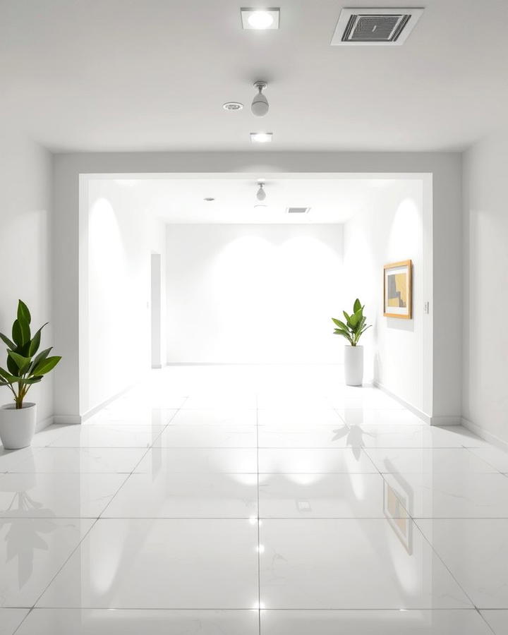 Bright White Paint for Light Reflection - 30 Basement Wall Ideas