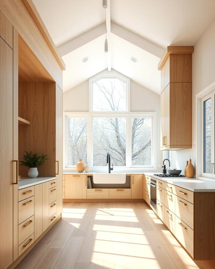 Bright and Airy Open Concept Kitchen - 30 Kitchens With White Oak Cabinets