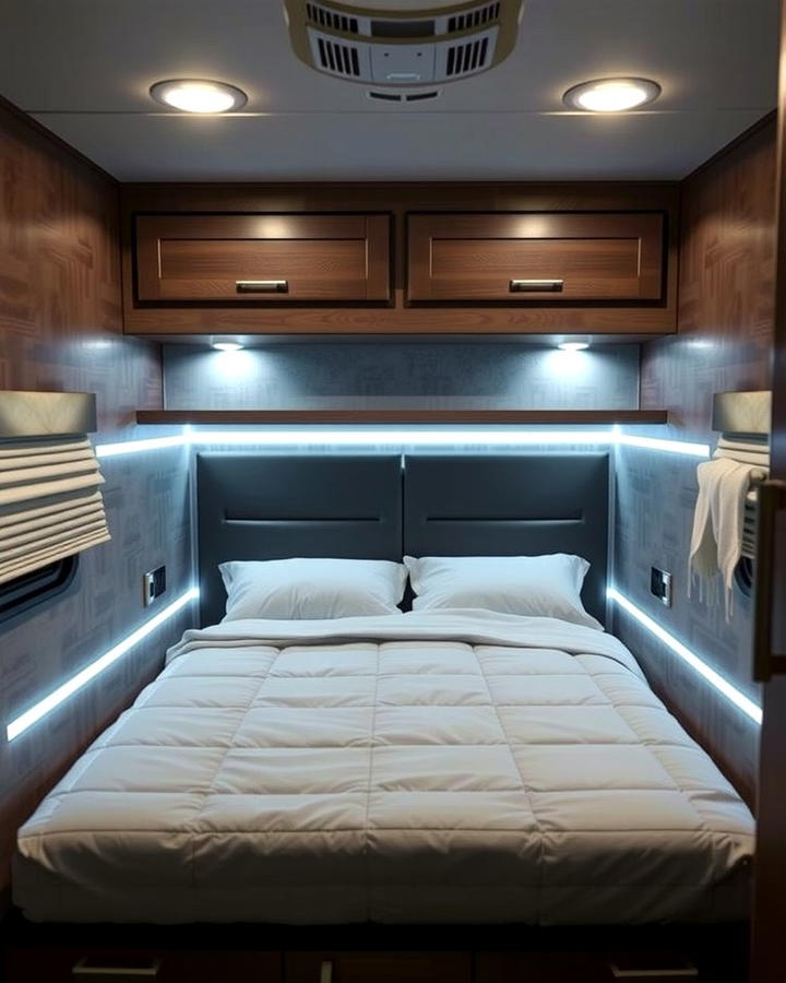 Brighten the Space with LED Strip Lighting - 25 Rv Bedroom Ideas