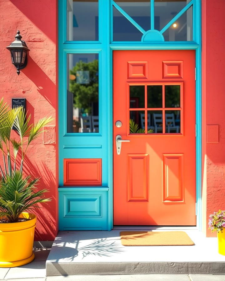 Brightly Colored Door Paint - 25 Summer Front Door Decor Ideas